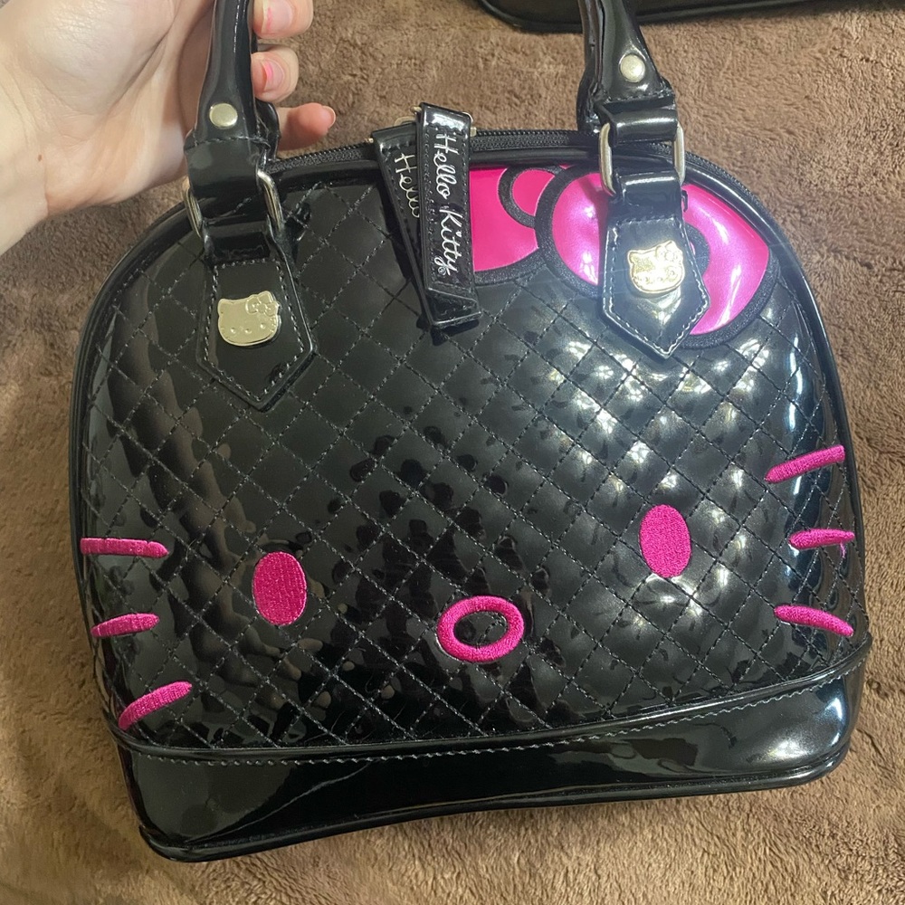 Loungefly Hello Kitty Black and Pink Handbag